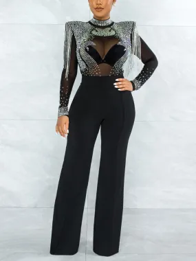 Spaghetti Straps Sequin Trendy Slit Party Dress