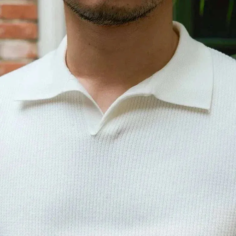 Summer v-neck polo english t-shirt