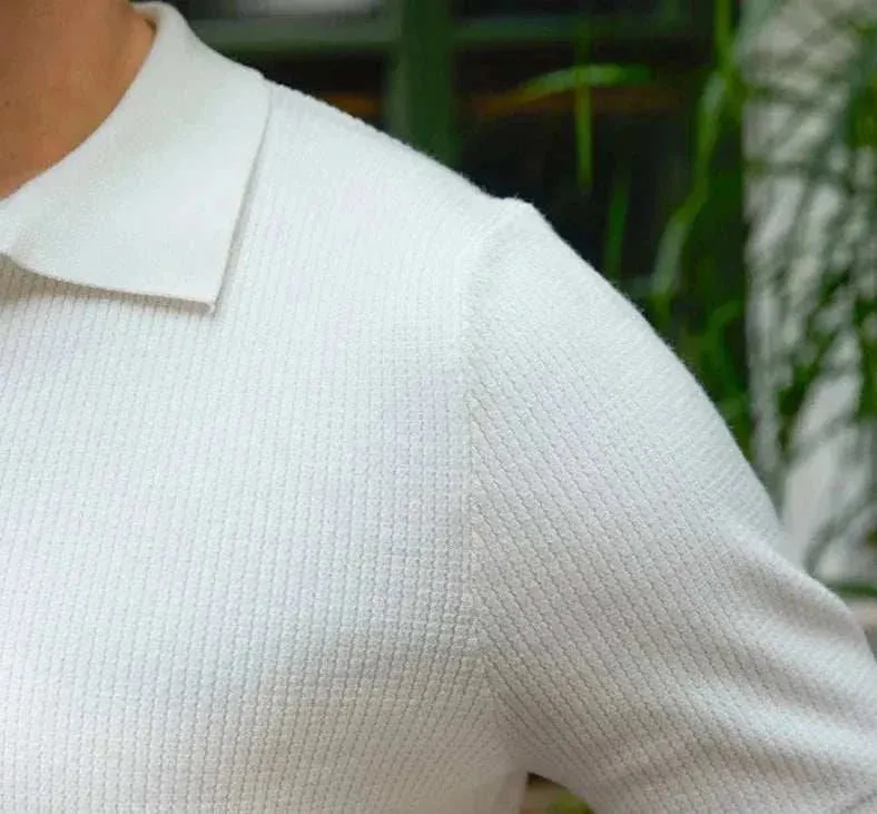 Summer v-neck polo english t-shirt