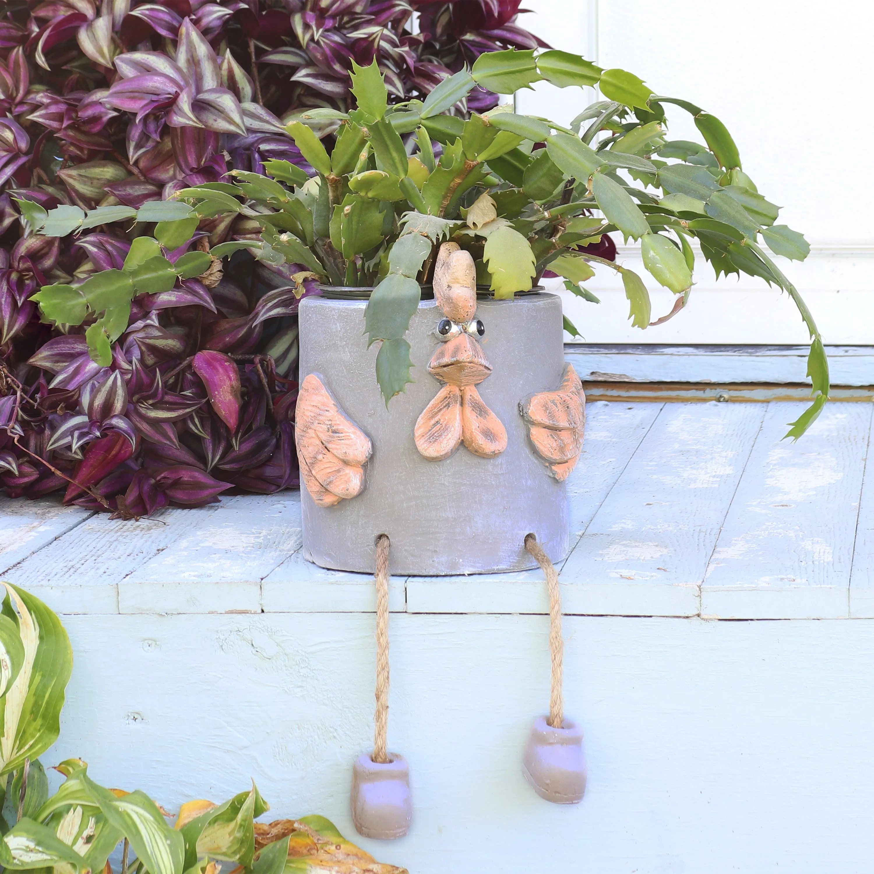 Sunnydaze Tate the Turkey Indoor Planter Statue - 8.5"