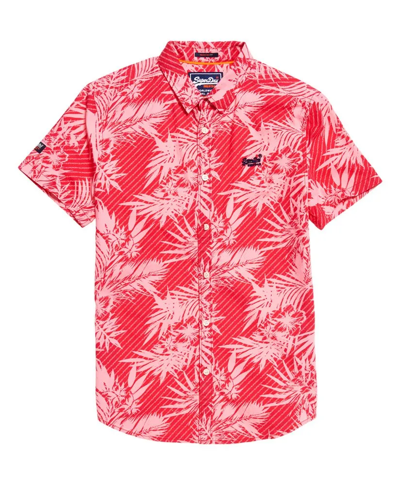 Superdry Short Sleeve International Vacation Shirt - Washed Red Hibiscus