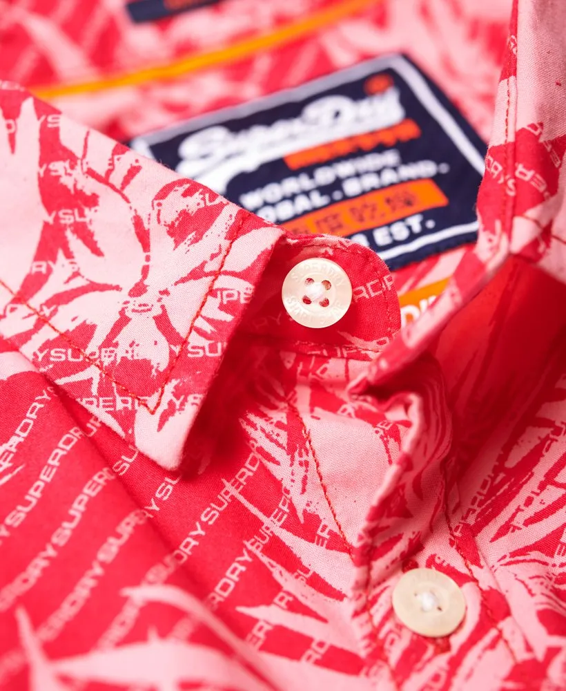 Superdry Short Sleeve International Vacation Shirt - Washed Red Hibiscus