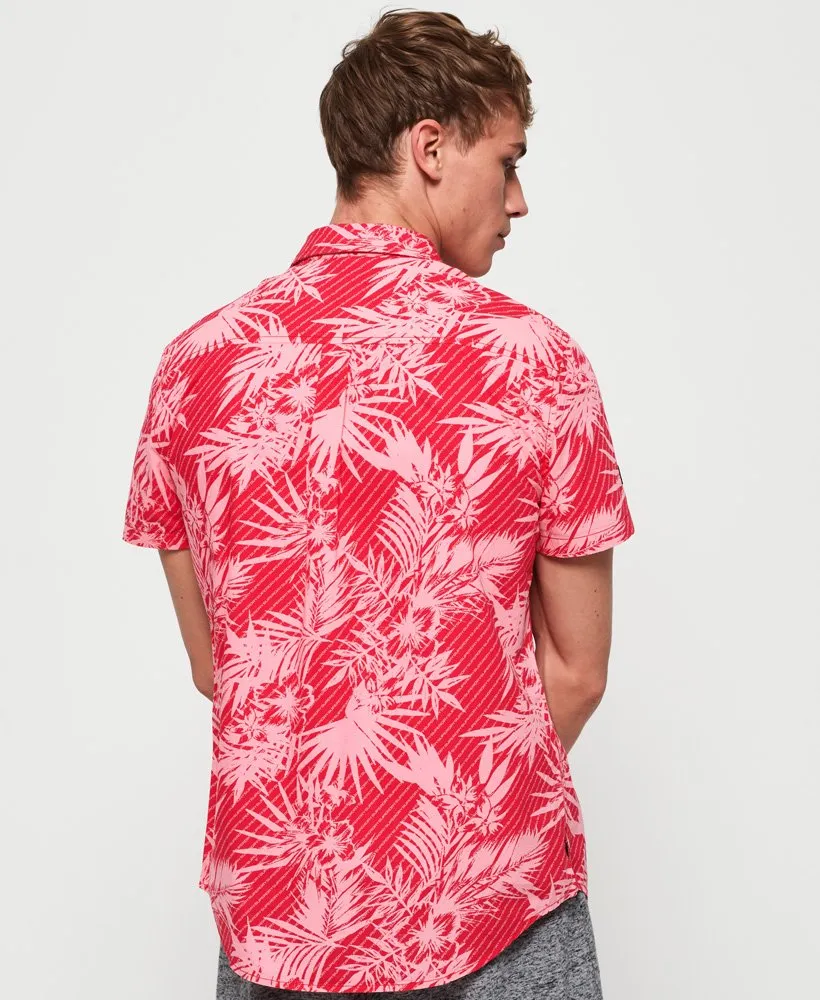 Superdry Short Sleeve International Vacation Shirt - Washed Red Hibiscus
