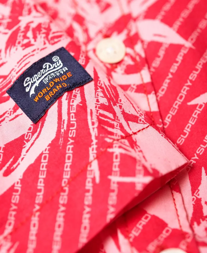 Superdry Short Sleeve International Vacation Shirt - Washed Red Hibiscus