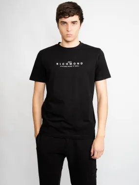 T-shirt con Logo Frontale Nero
