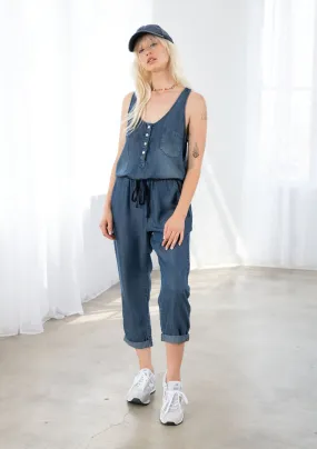 Tencel Sleeveless Racerback Casual Jumpsuit