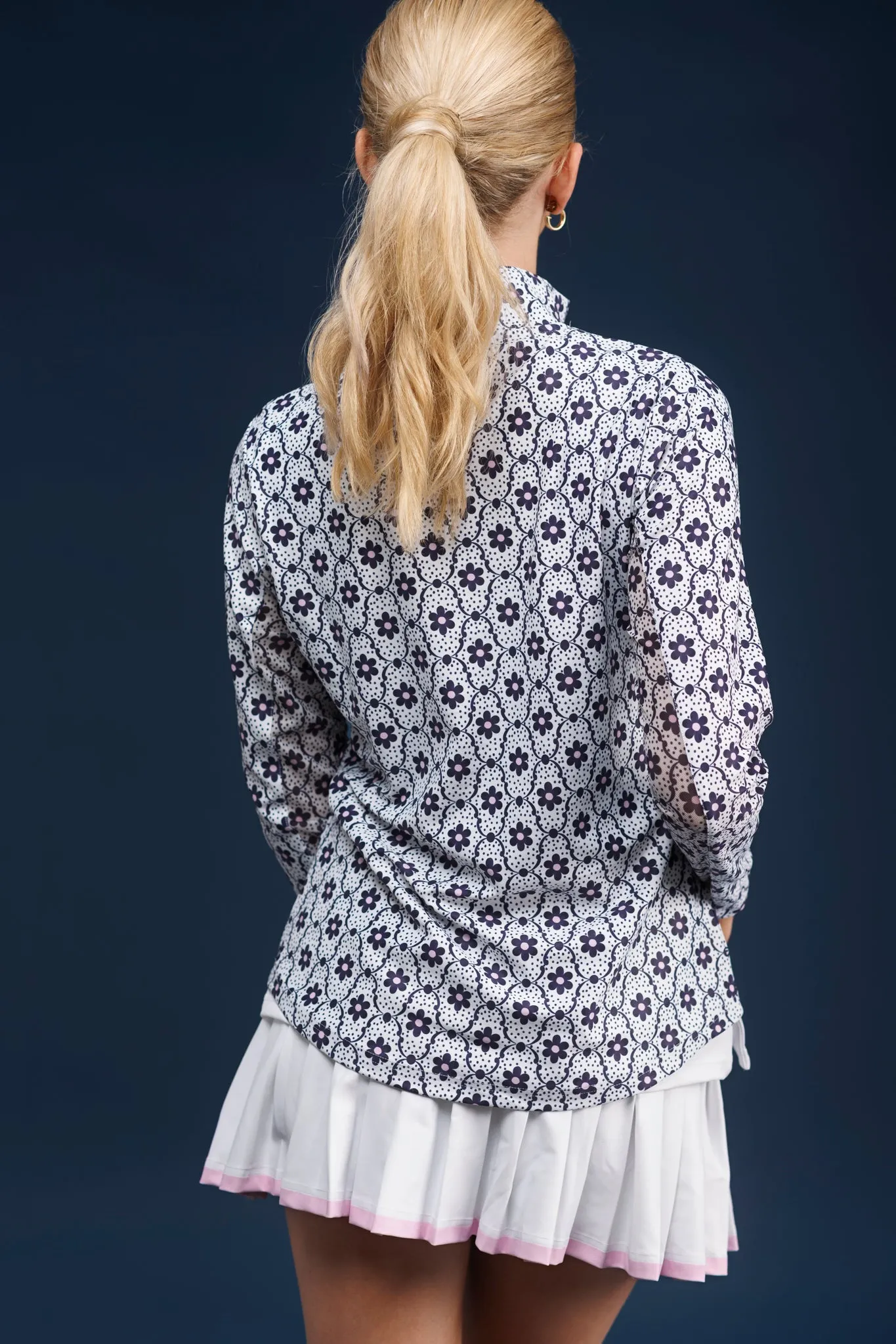 The Ava 1/4 Zip - Indigo Wallflower