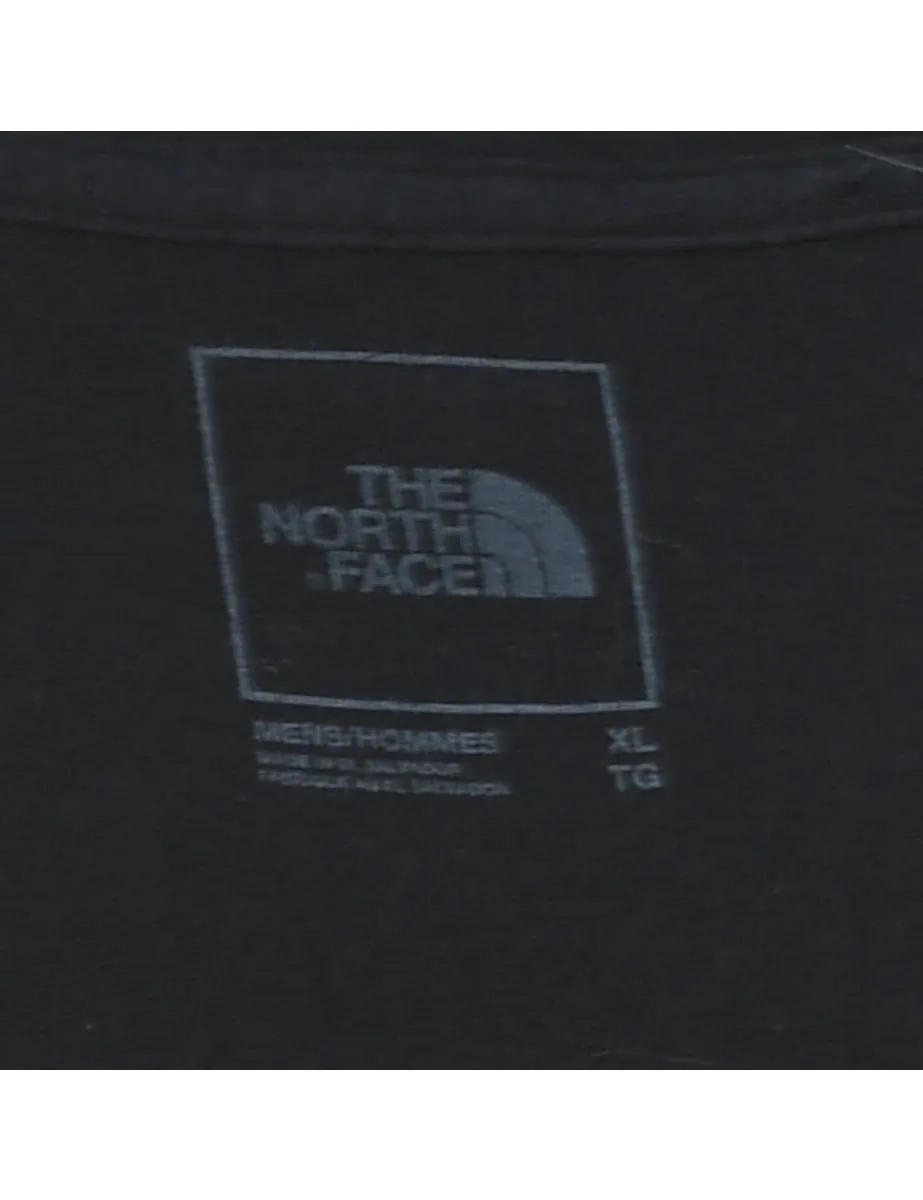 The North Face Black & White Printed Plain T-shirt - XL