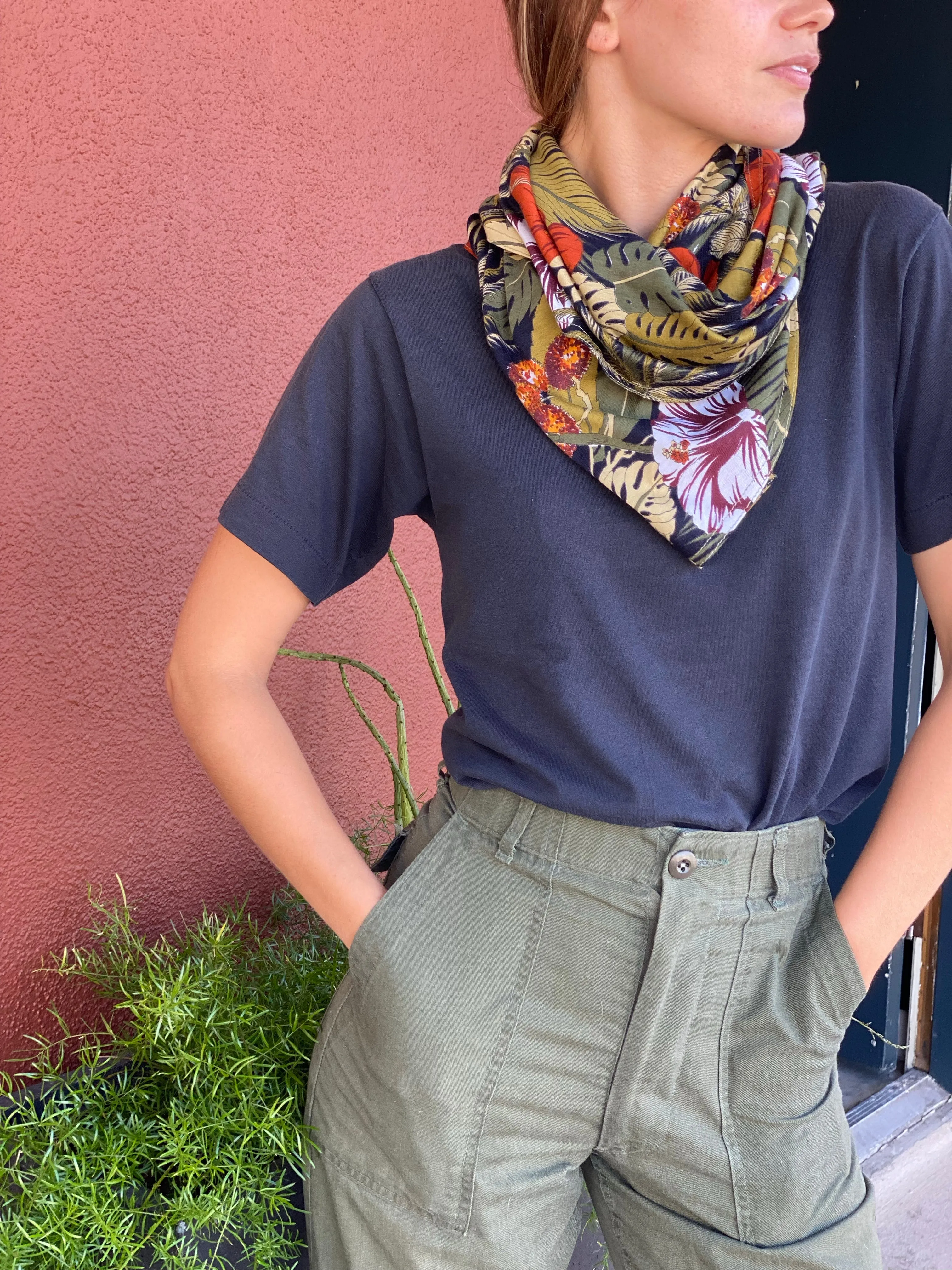 Tropical Foliage Knitwear Scarf