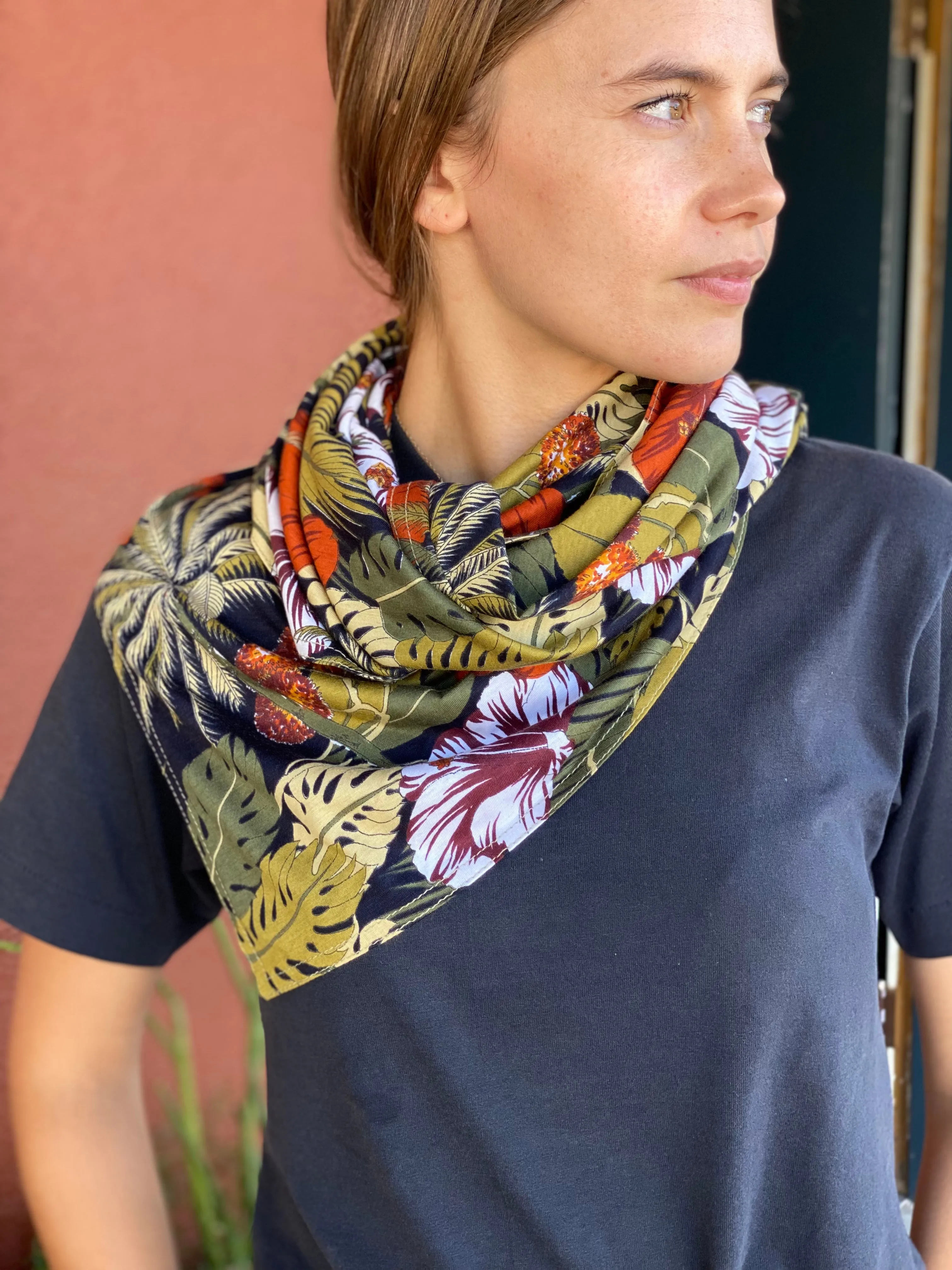 Tropical Foliage Knitwear Scarf