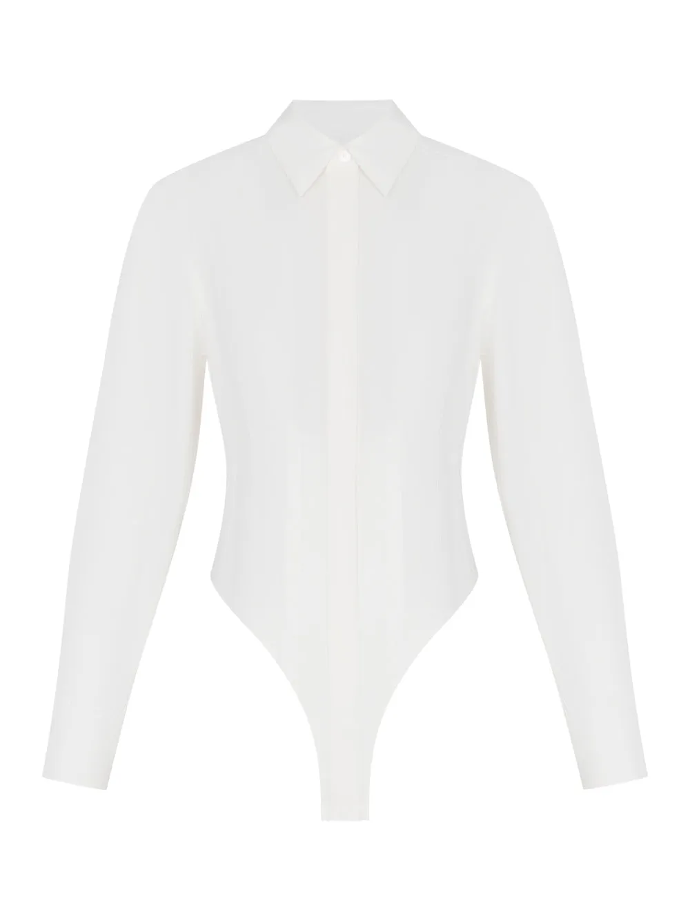 Tuxedo Shirt Bodysuit (Ivory)