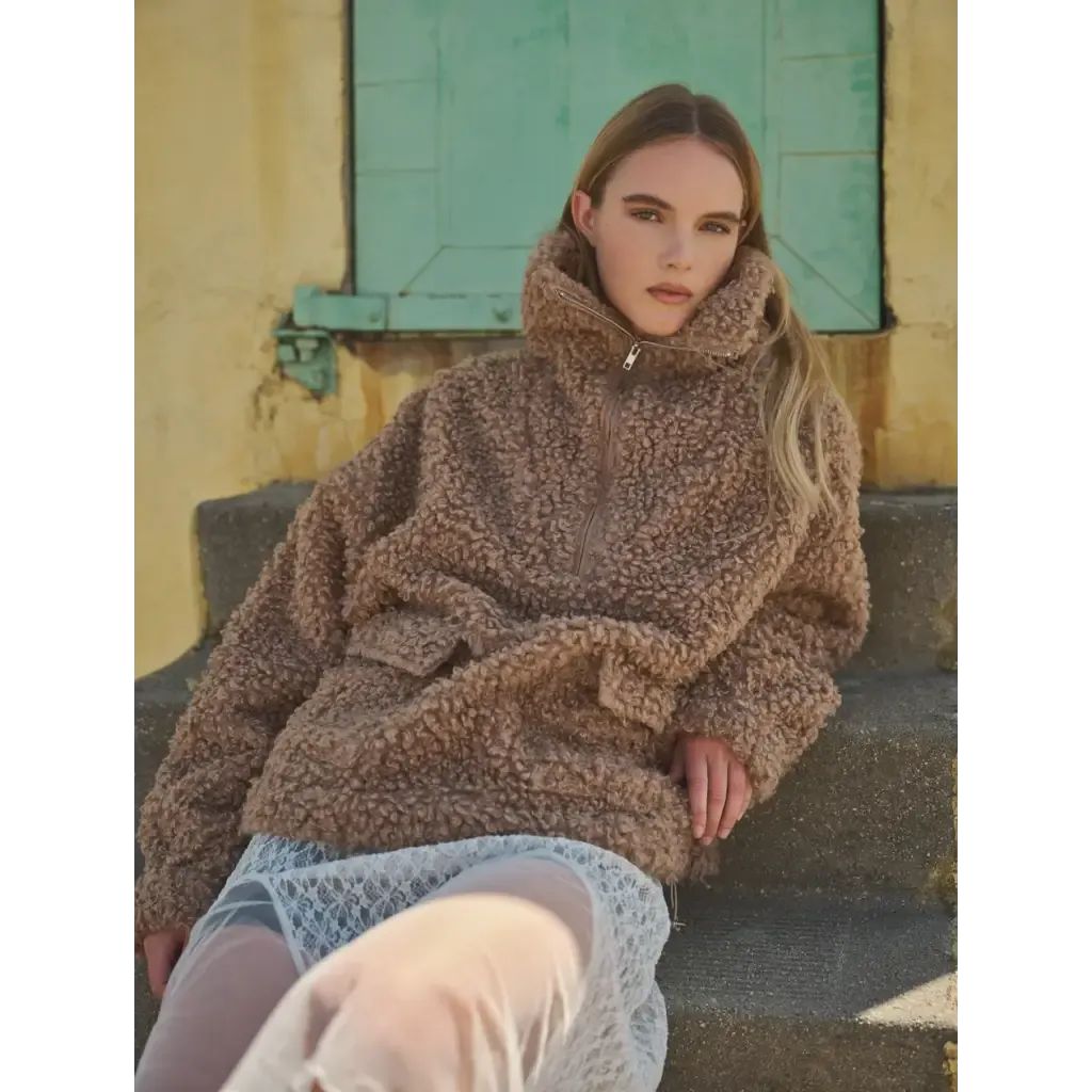 Ultra-soft Sherpa Fleece Half-zip Pullover