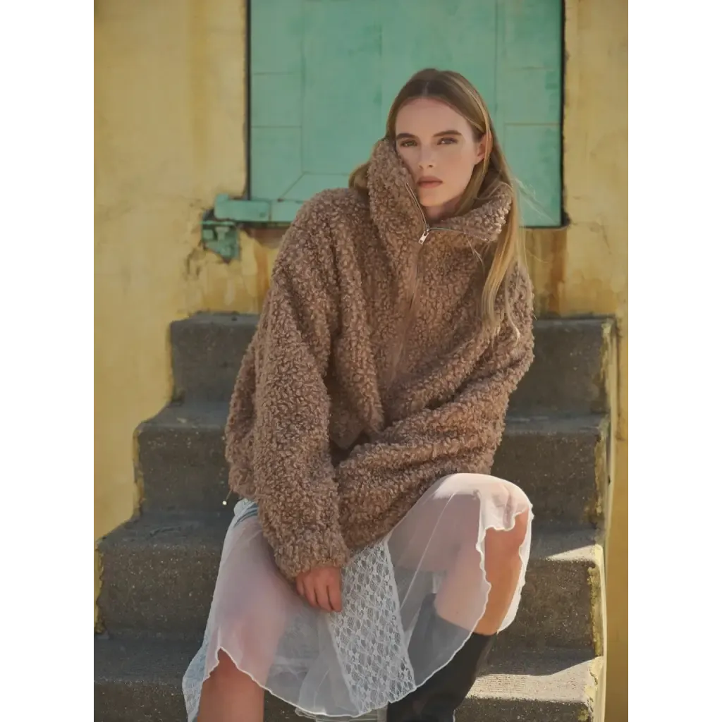 Ultra-soft Sherpa Fleece Half-zip Pullover