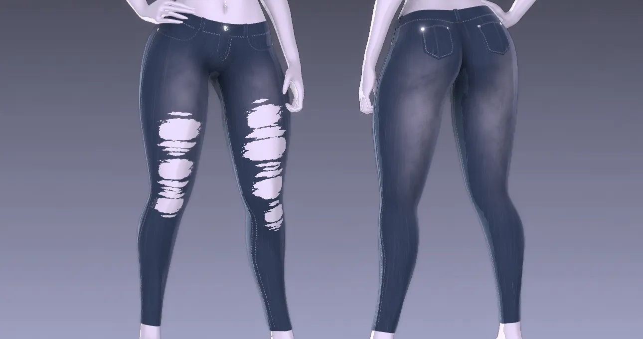 (Unisex) Skinny jeans (3D Model Asset)(Commercial license)