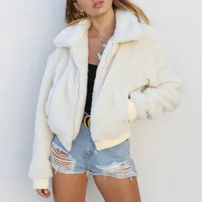 Women Autumn Winter Fluffy Teddy Jacket Coat