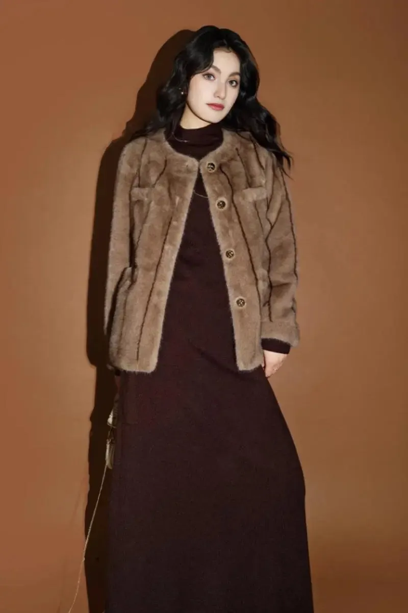 Wool Blend Long Sleeve Mock Neck Sweater Dress with Bow