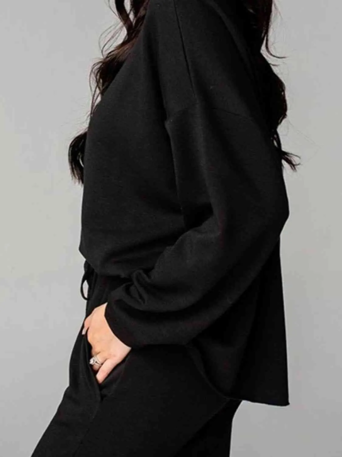 Worn Out Look Distressed Sweatshirt and Joggers Set