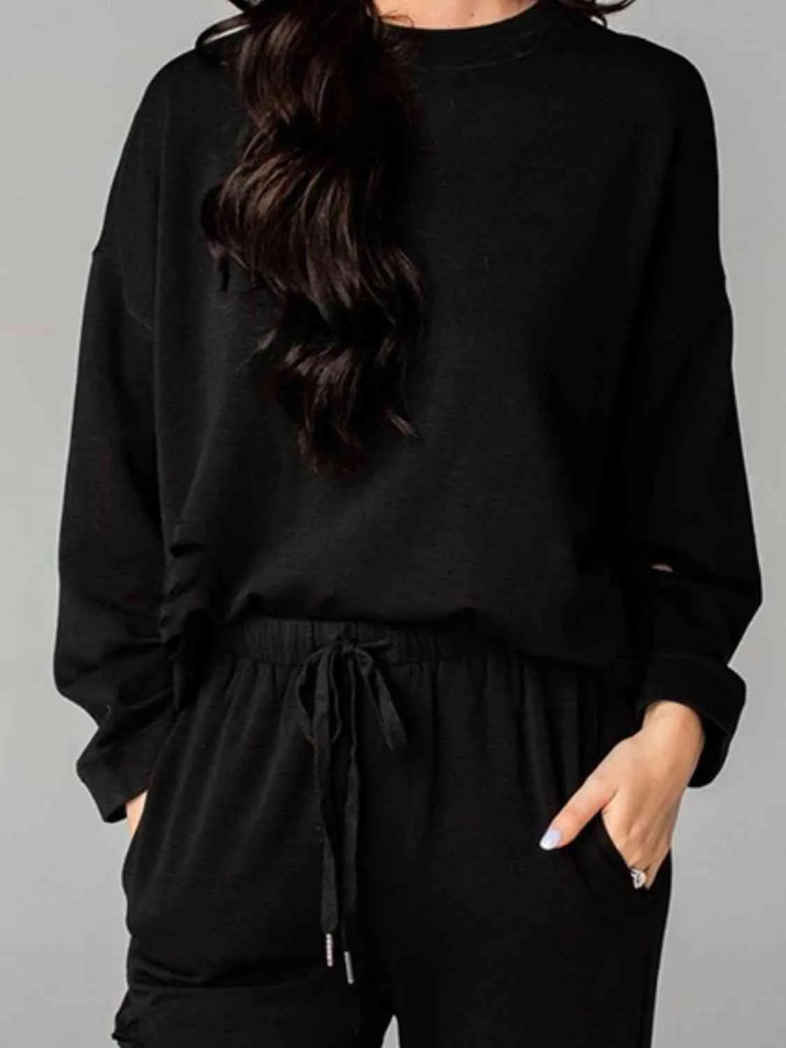 Worn Out Look Distressed Sweatshirt and Joggers Set