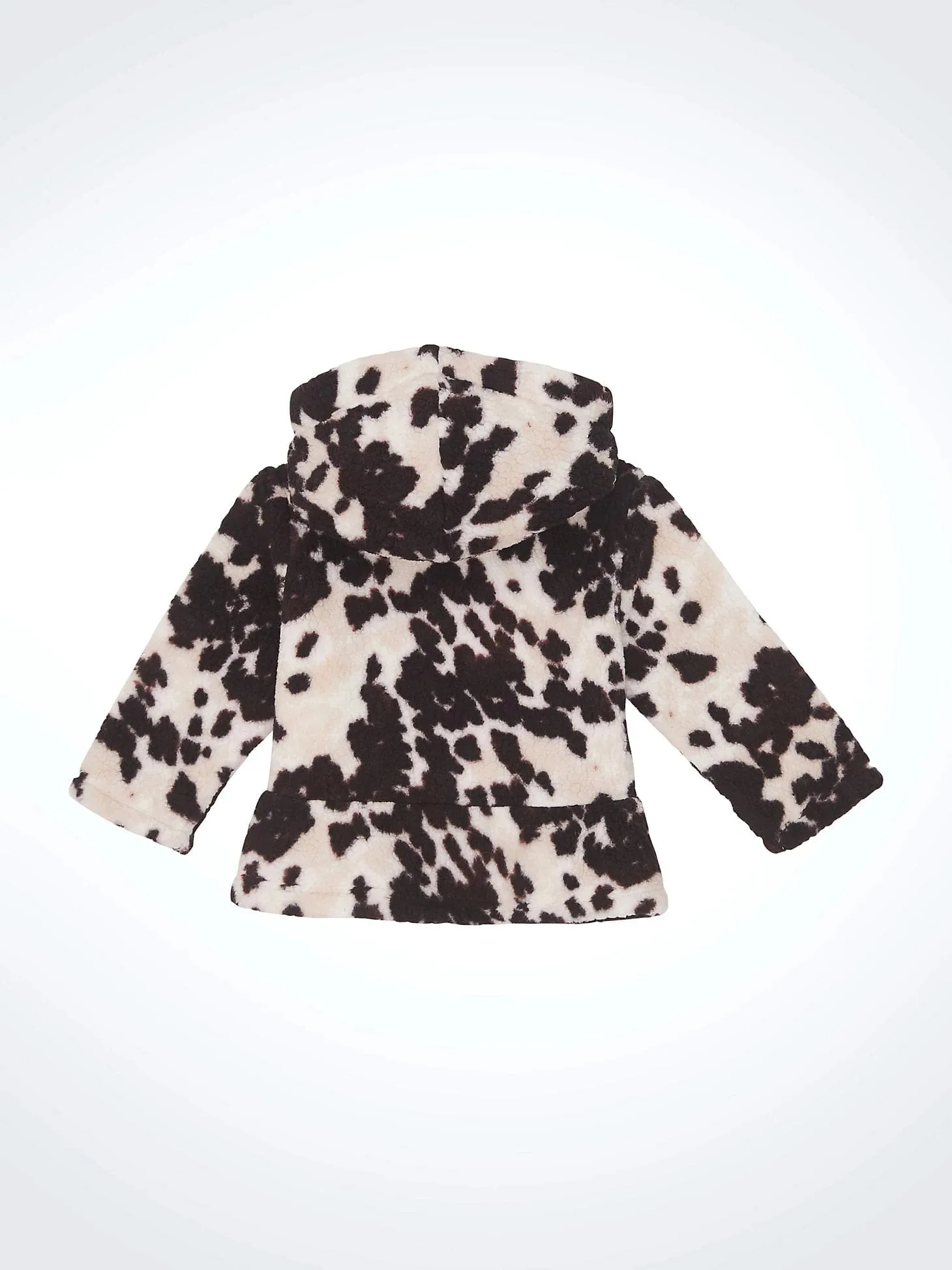 Wrangler Girl's Cow Ruffle Hem Sherpa Zip Jacket