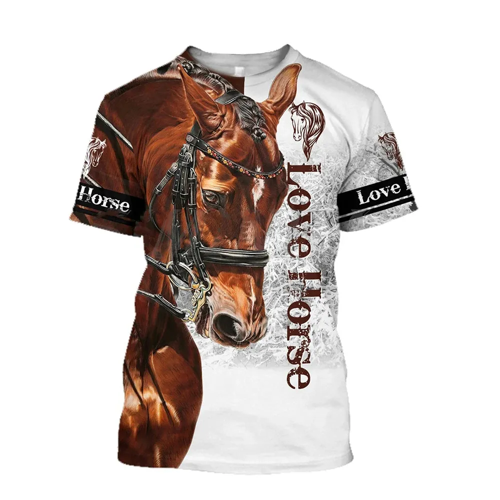 Xxl-6xl 3D Unisex Large Loose O-Neck Casual Short Sleeve T.
