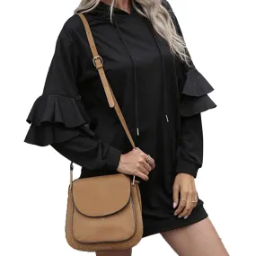 YESFASHION Sweater Dress Temperament Fashion Solid Color Pocket Dress